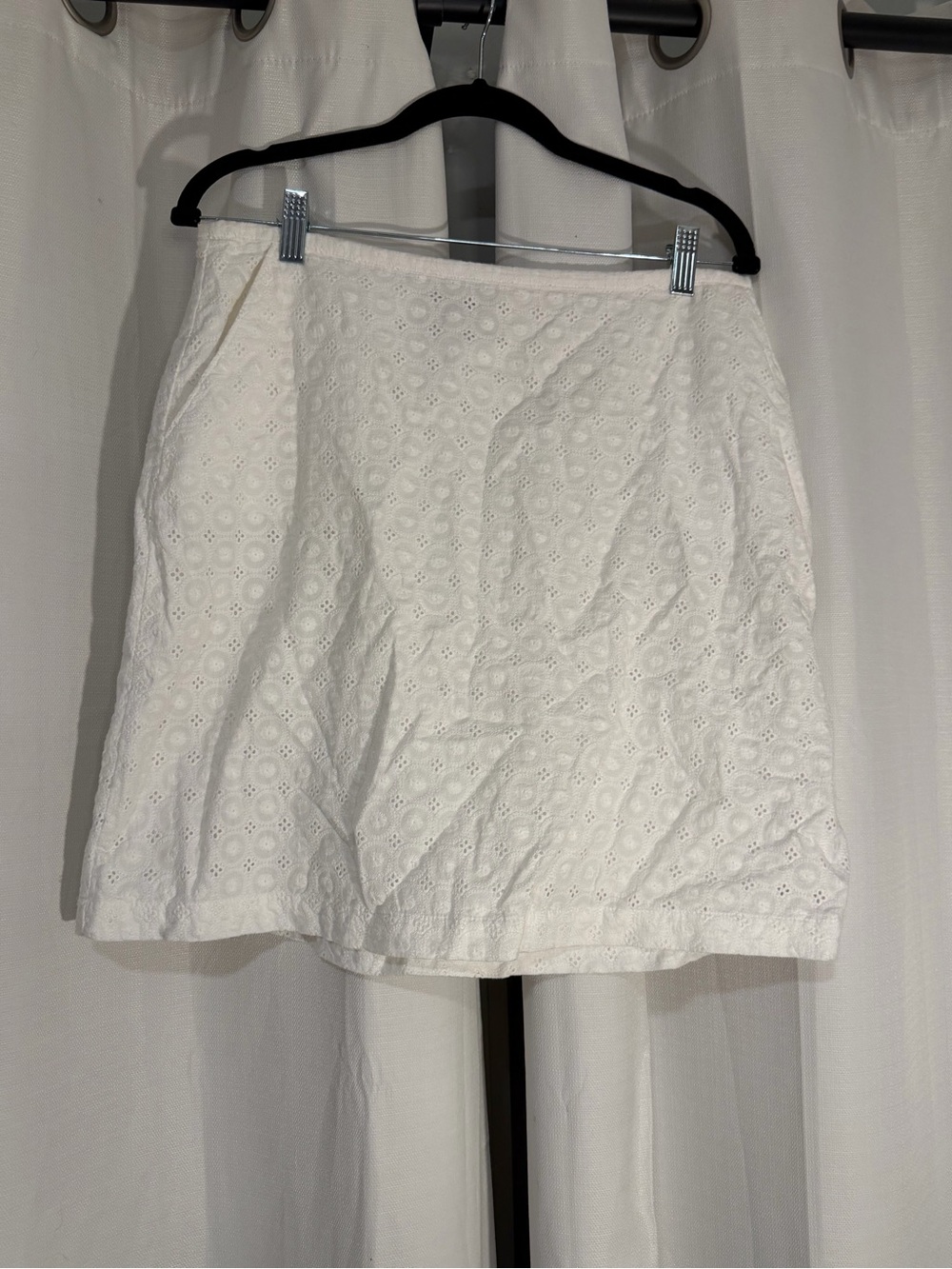 L.L. Bean White Eyelet Mini Skirt